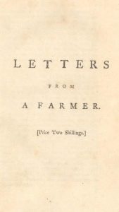 Letters from a Farmer pamphlet cover.