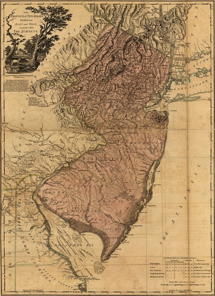 Map of New Jersey.