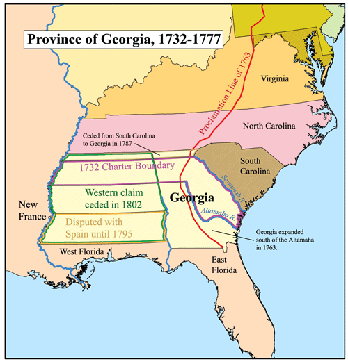 Georgia Colony map.