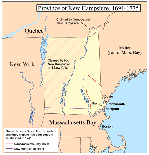 New Hampshire Colony map.