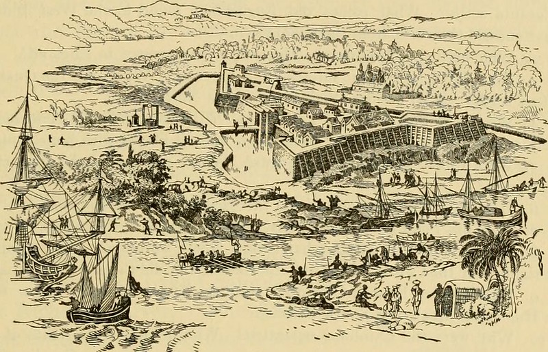 Representation of life in South Carolina colony.