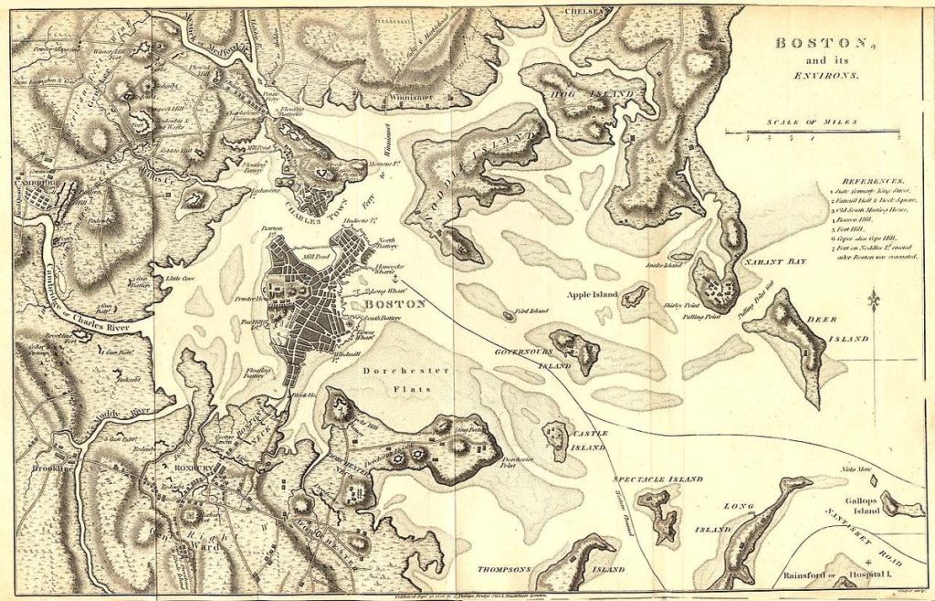 Colonial Boston map.